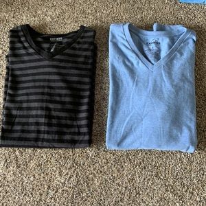 2 Pack Mens Express V-neck T-shirt Medium